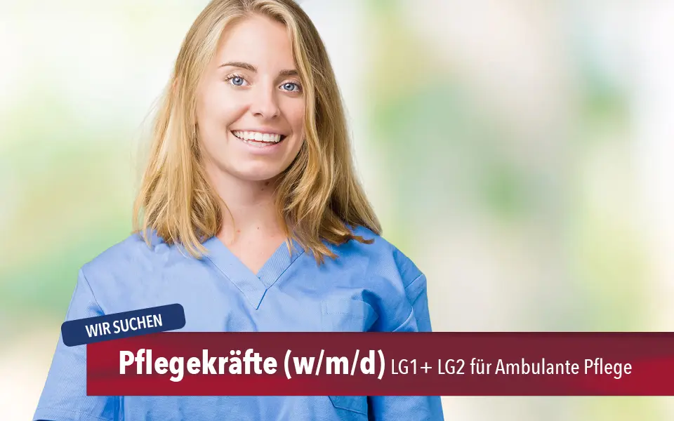 Keyvisual Pflegekraft (w/m/d) für Stellenanzeige